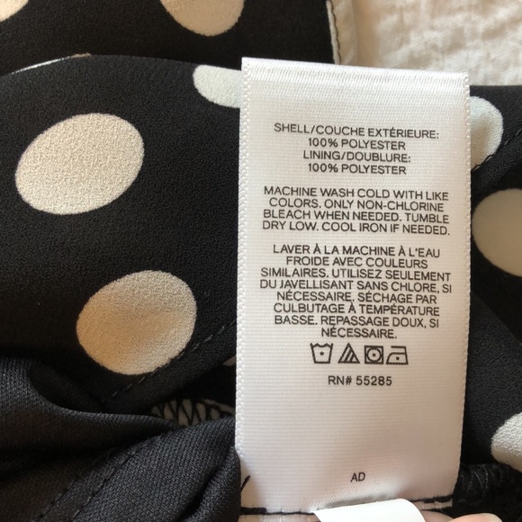 Express Black & White Polka Dot Cocktail Dress with Asymmetrical Ruffled Hemline - Picture 10 of 12